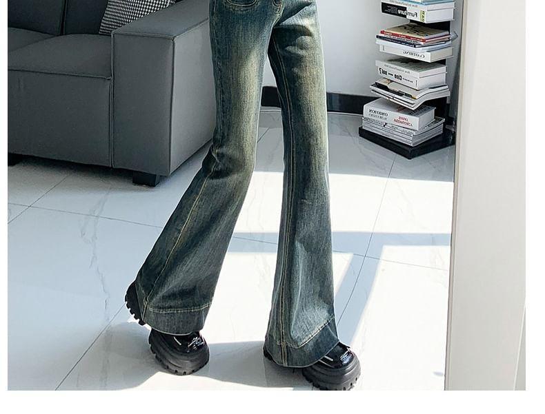 High Rise Washed Flared Jeans (Various Designs) Product Image