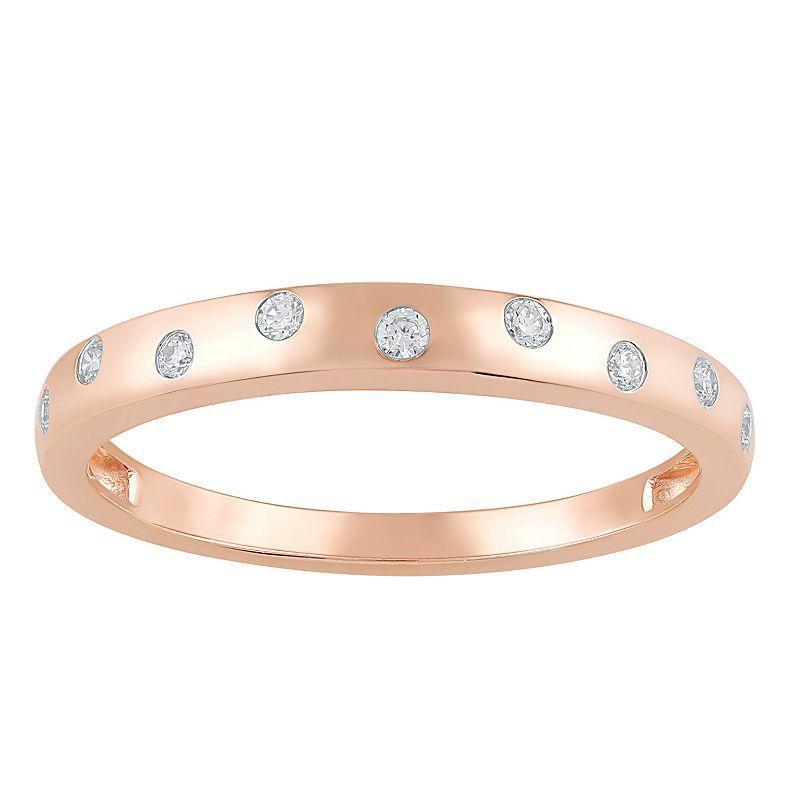 10k Rose Gold 1/10 Carat T.W. Diamond Stackable Ring, Womens Product Image