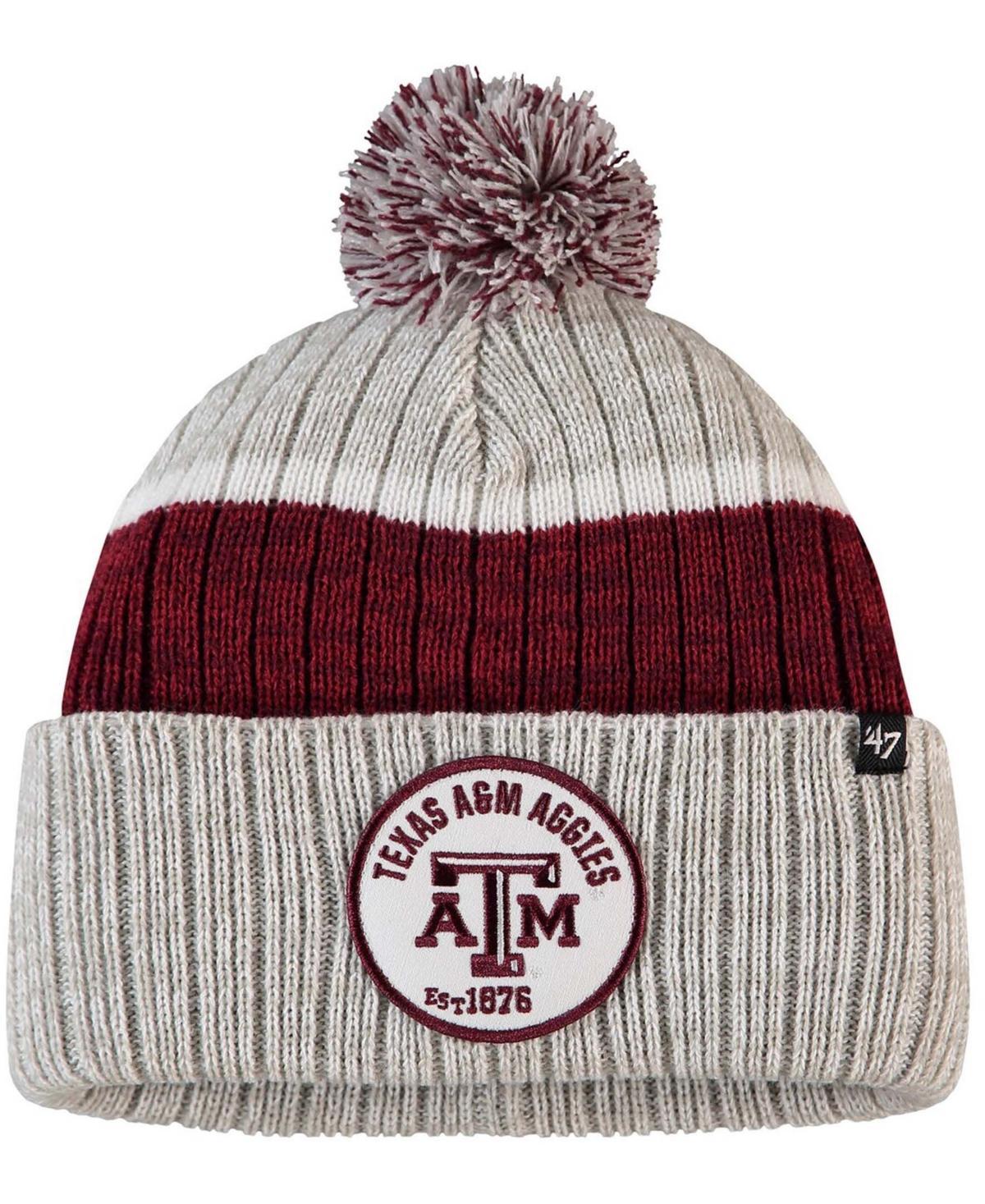 Mens 47 Gray Texas A&M Aggies Holcomb Cuffed Knit Hat with Pom, TAM Grey Product Image