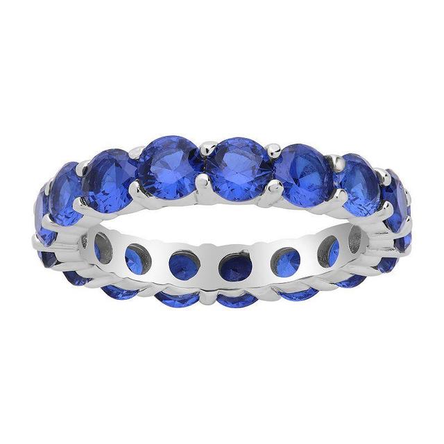 MC Collective Sterling Silver Cubic Zirconia Eternity Band Ring, Womens Silver Tone Blue Product Image