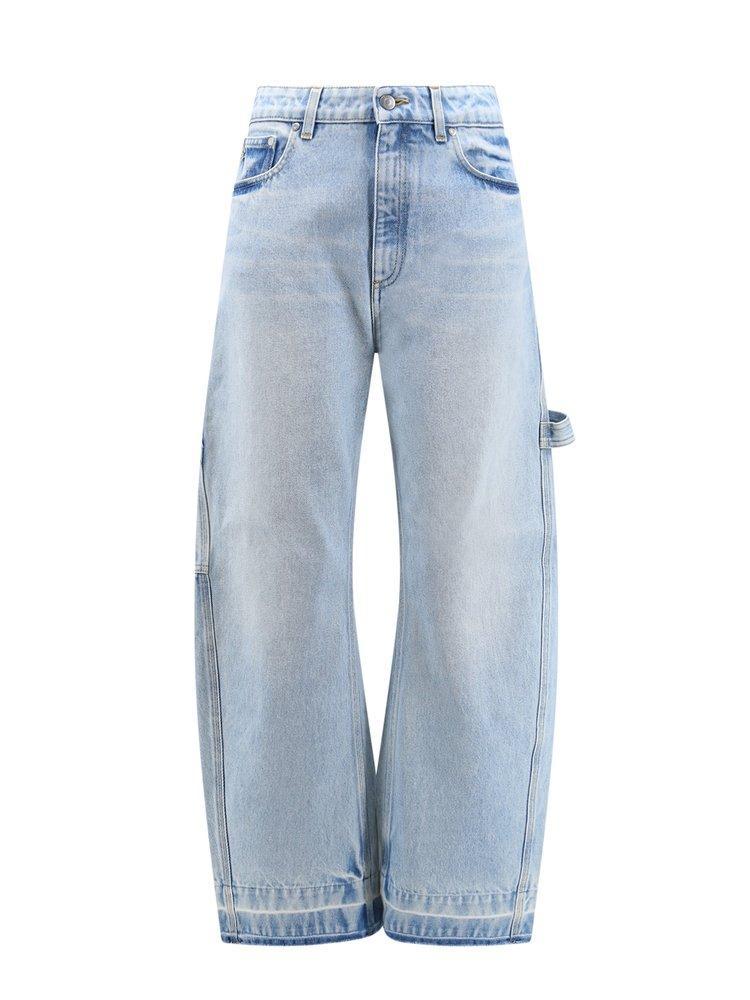 Logo Patch Straight Leg Jeans In Blue Product Image