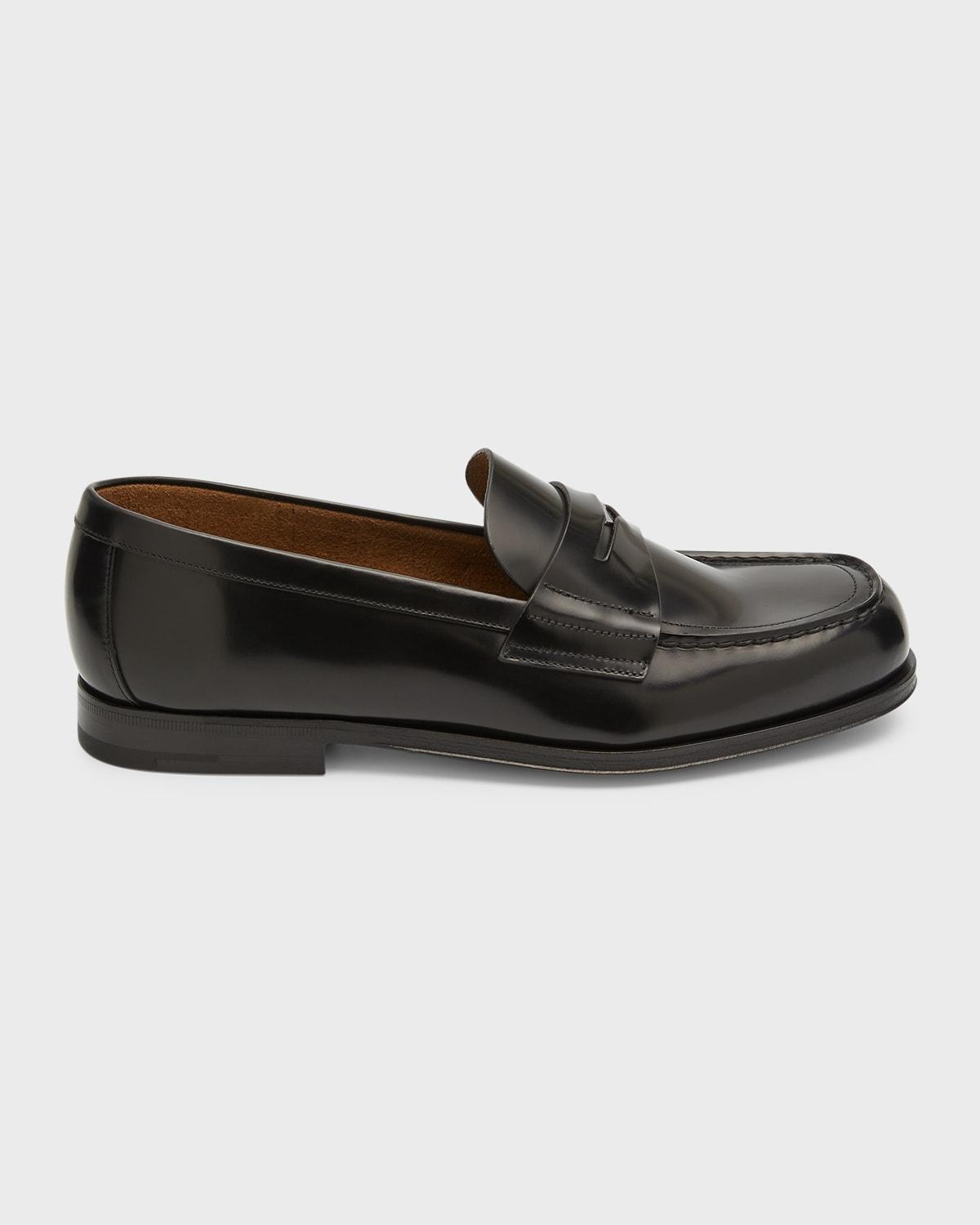 Mens Brushed Leather Loafers Product Image