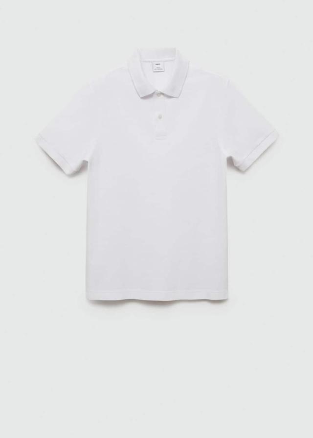 MANGO MAN - 100% cotton pique polo shirt whiteMen Product Image