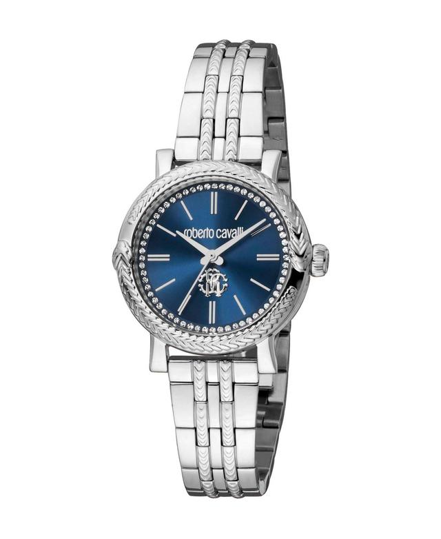 Roberto Cavalli Womens Quartz Silver-tone Stainless Steel Watch 30mm Product Image