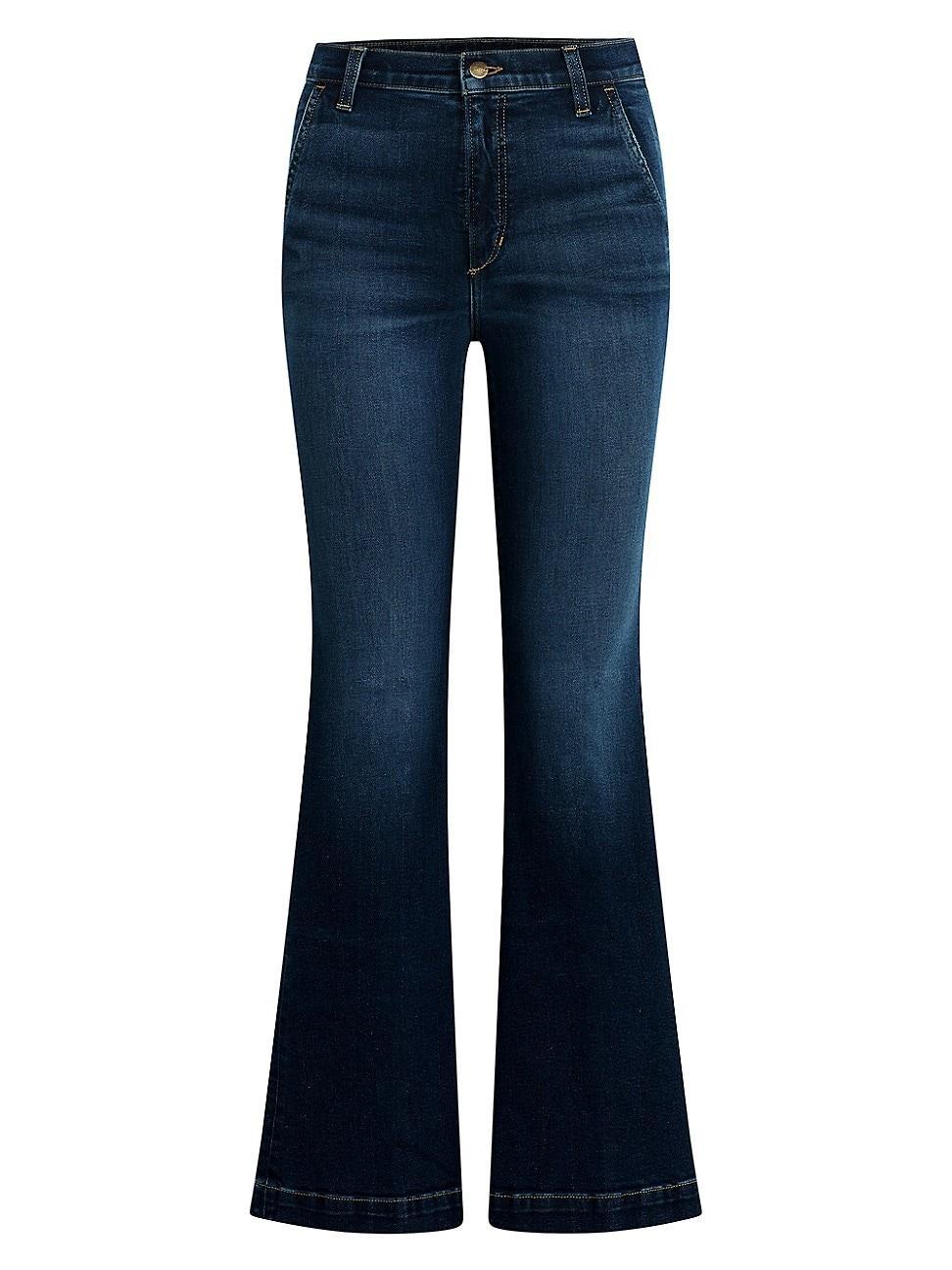 Womens The Molly Petite Denim Wide-Leg Trousers Product Image