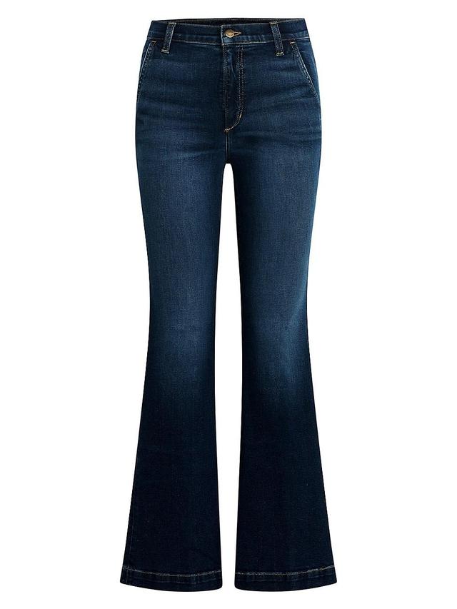 Womens The Molly Petite Denim Wide-Leg Trousers Product Image