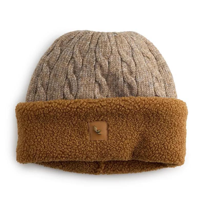 Womens Koolaburra by UGG Fluff Cable Beanie, Brown Product Image