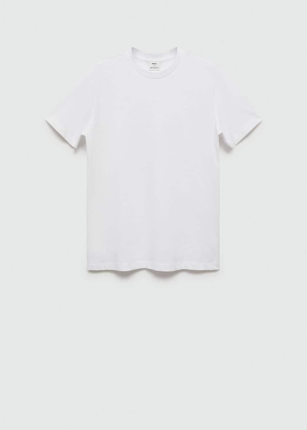 MANGO MAN - Basic cotton stretch T-shirt whiteMen Product Image