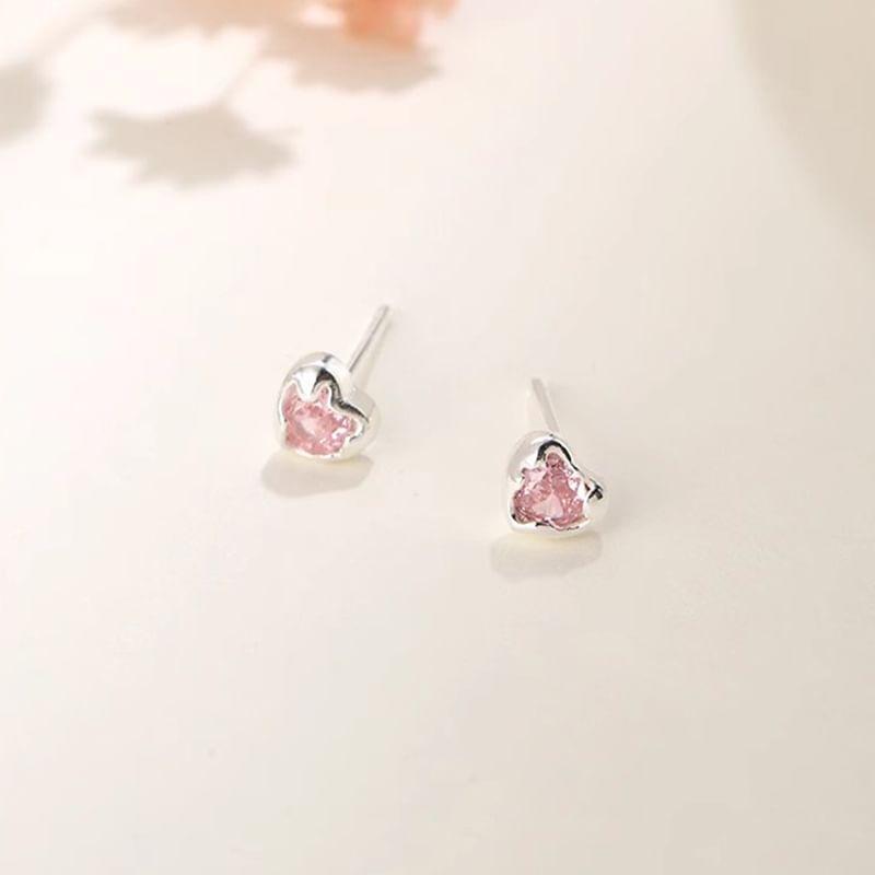 Heart Rhinestone Stud Earring Product Image