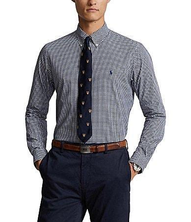 Polo Ralph Lauren Slim Fit Gingham Stretch Poplin Long Sleeve Woven Shirt Product Image