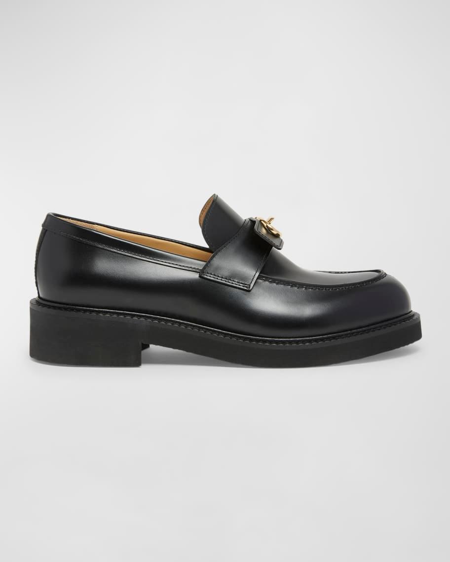 VLogo Medallion Leather Slip-on Loafers product image