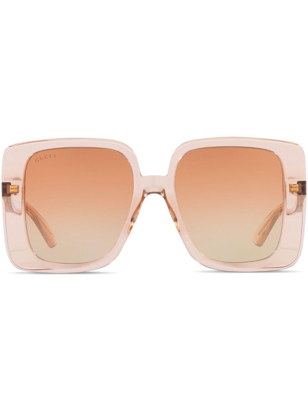 GUCCI Oversize Square-frame Sunglasses In Cream Product Image