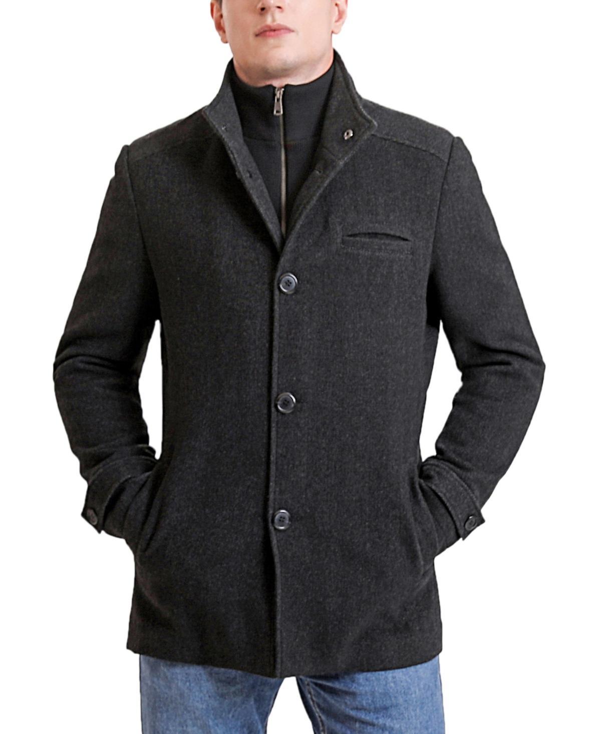 Landing Leathers Men Russell Herringbone Wool Car Coat with Bib Product Image