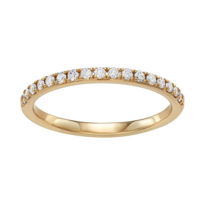 Simply Vera Vera Wang 14k Gold 1/4 Carat T.W. Diamond Wedding Band, Womens White Product Image