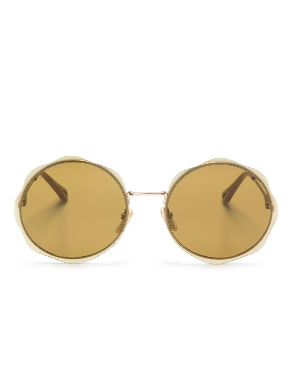 Honoré Round-frame Sunglasses In Gold Product Image