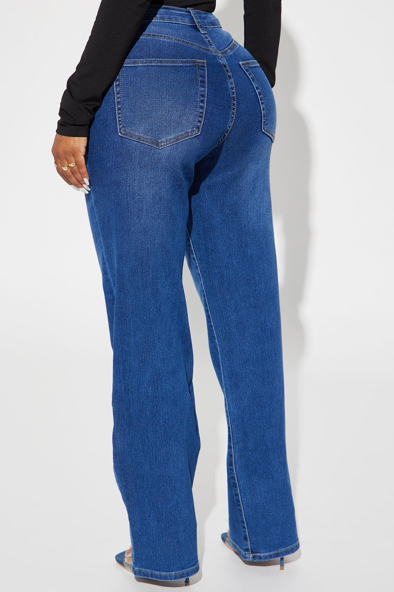 Simply Basic Stretch Straight Jeans - Medium Wash Product Image