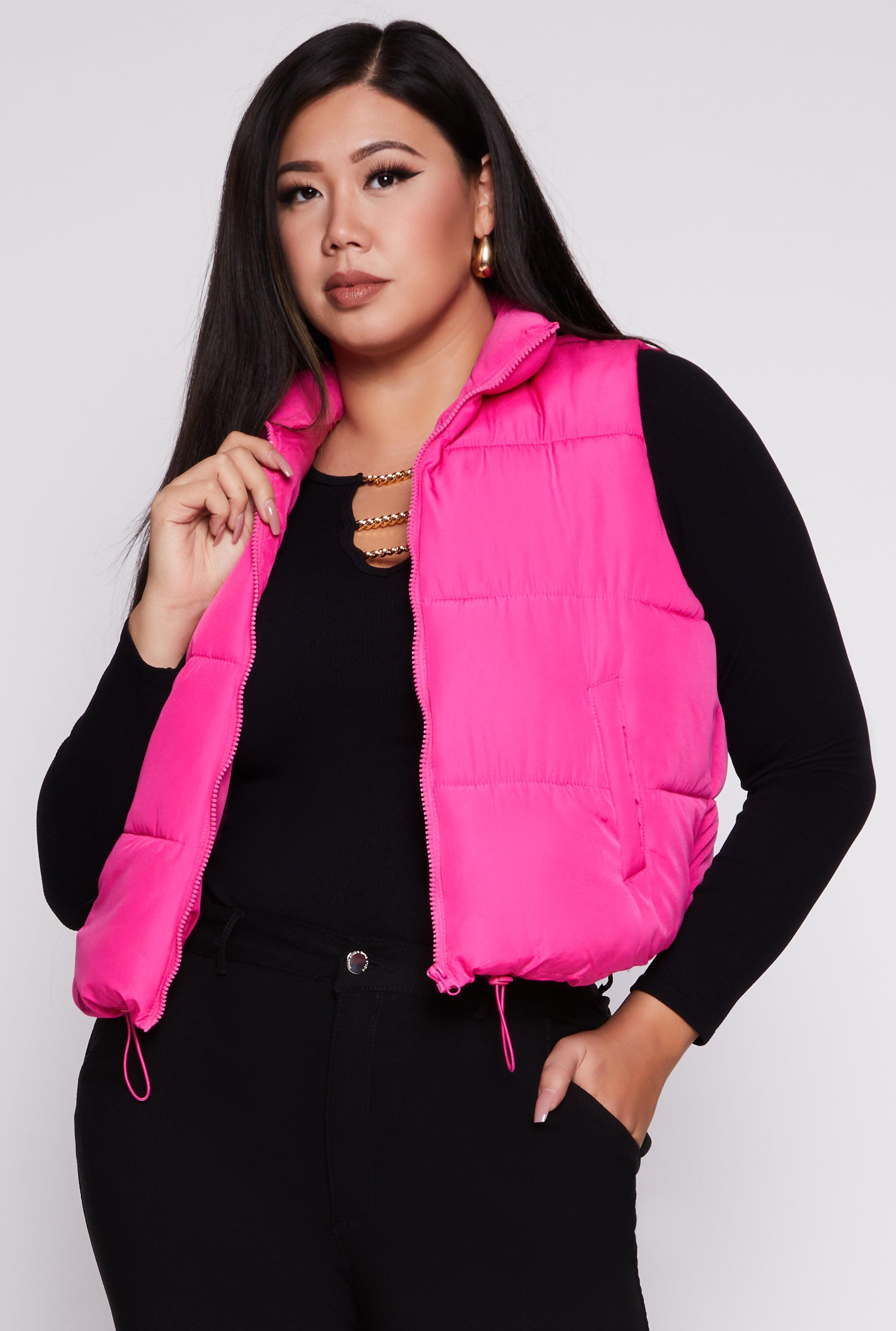 Womens Plus Size Almost Famous Nylon Puffer Vest Product Image