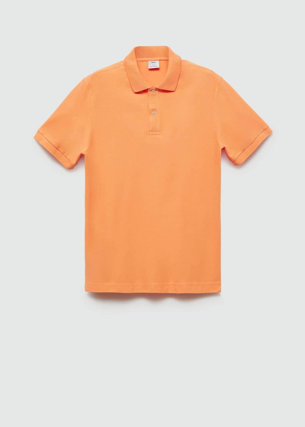 MANGO MAN - 100% cotton pique polo shirt pastel orangeMen Product Image