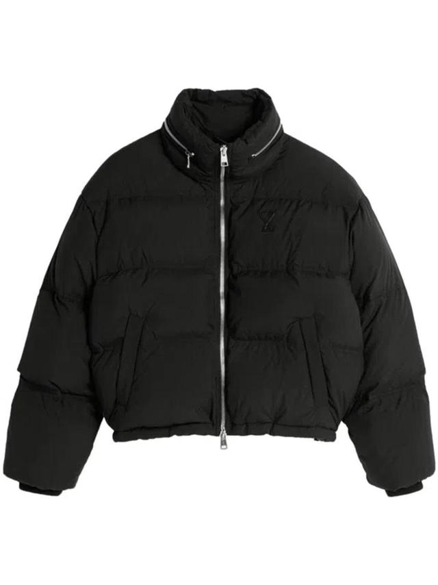 AMI ALEXANDRE MATTIUSSI Ami De Coeur Down Puffer Jacket In Black Product Image