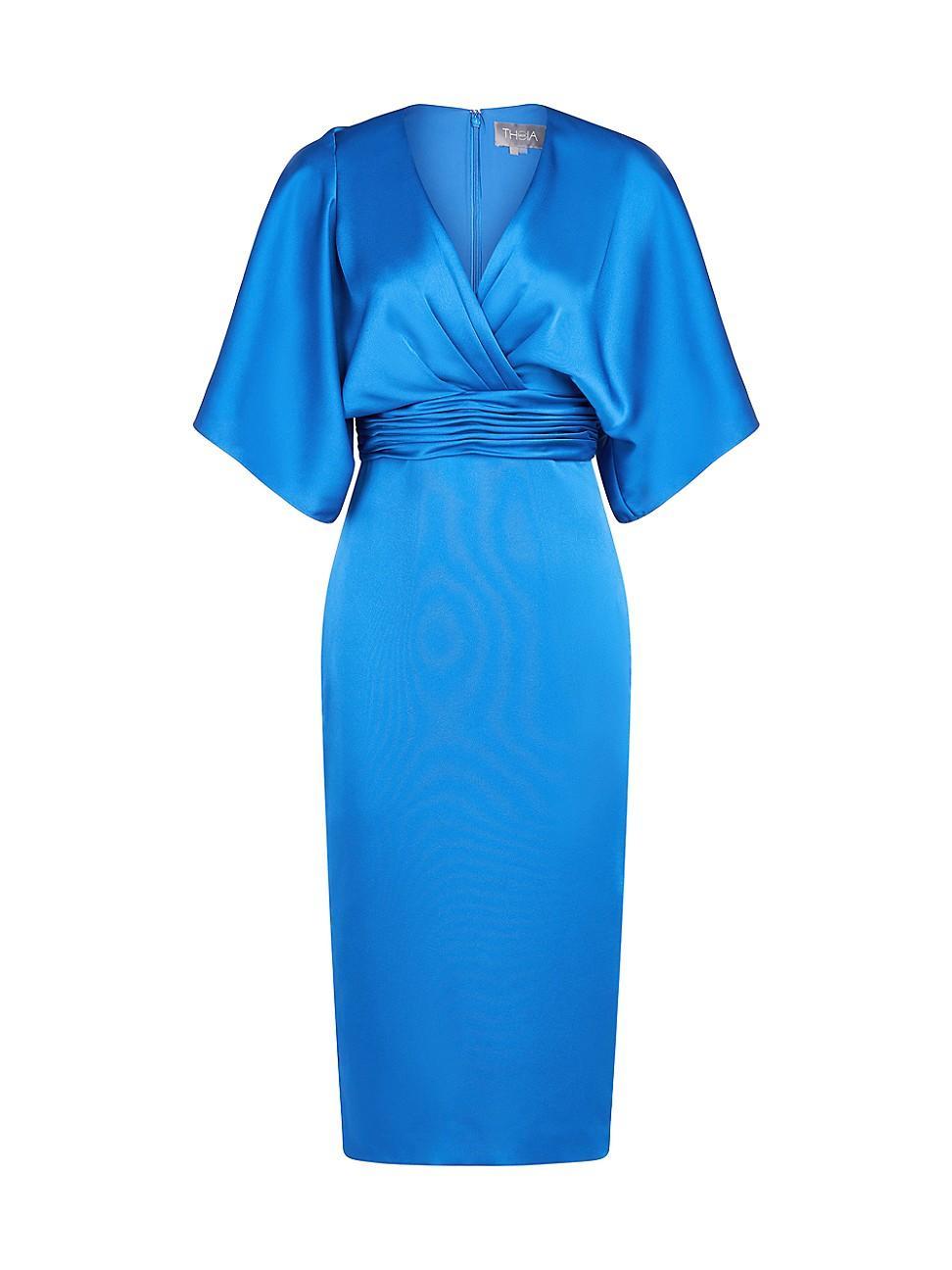 Womens V-Neck Satin Dress Product Image