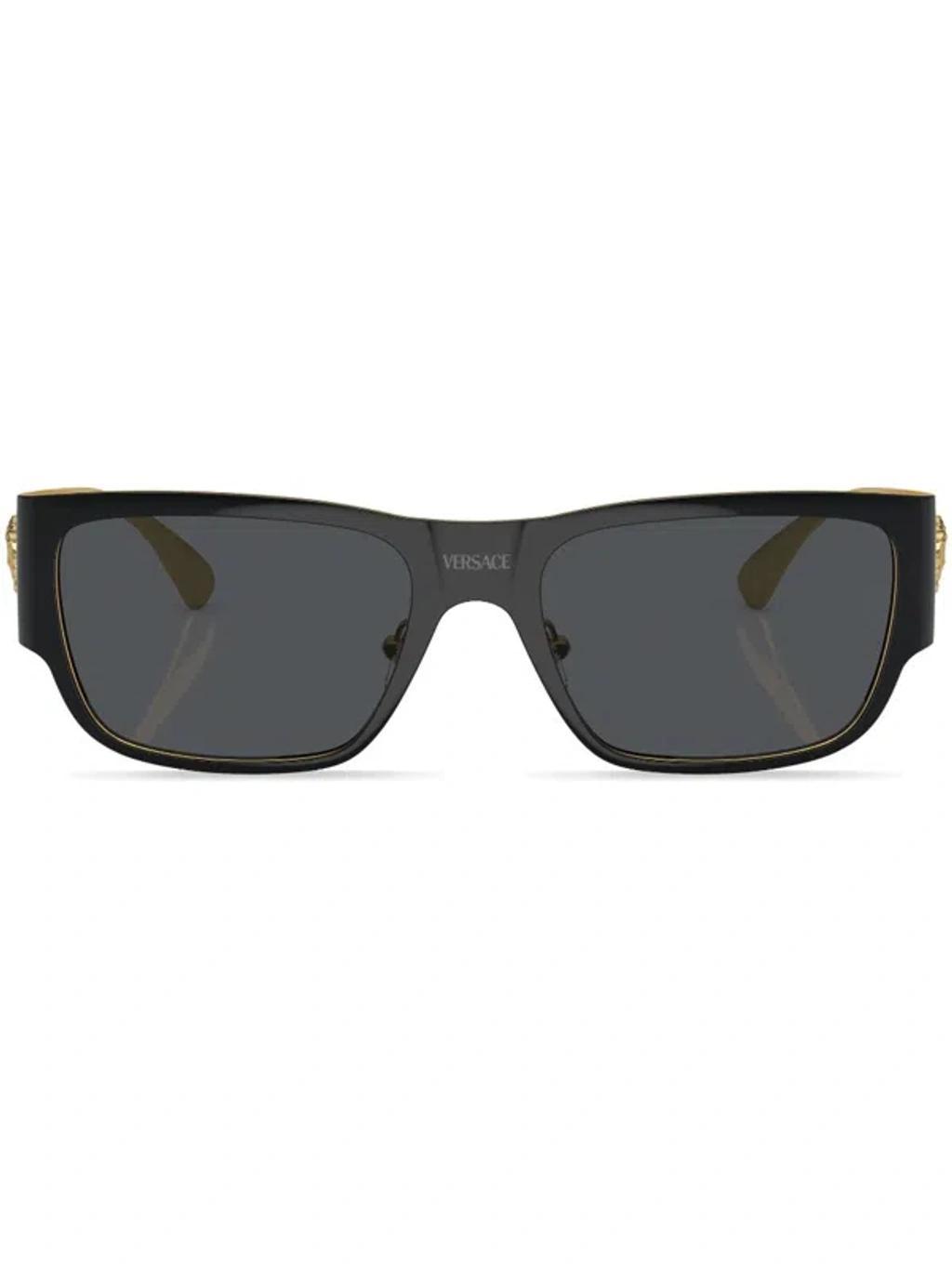 VERSACE Rectangle-frame Sunglasses In Black Product Image