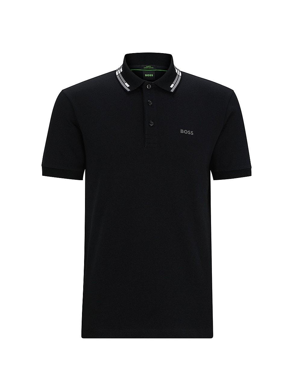 Mens Interlock-Cotton Slim-Fit Polo Shirt Product Image