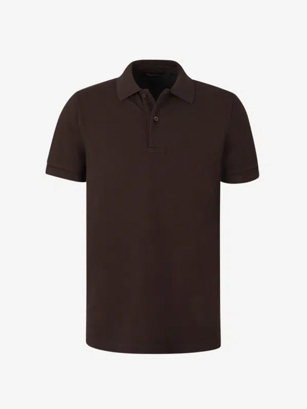 Brown Cotton Tennis Piquet Polo Product Image