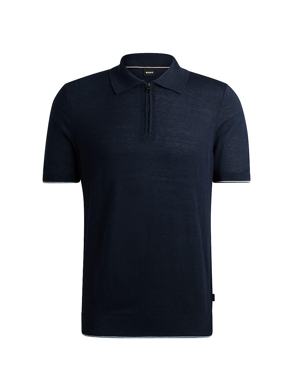 Mens Zip-Neck Polo Sweater Product Image