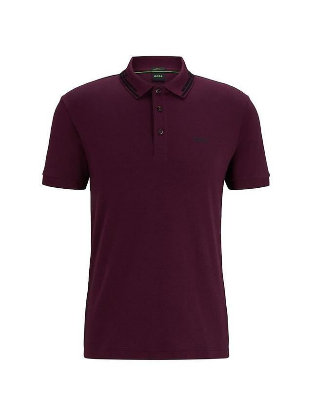 Mens Interlock-Cotton Slim-Fit Polo Shirt Product Image