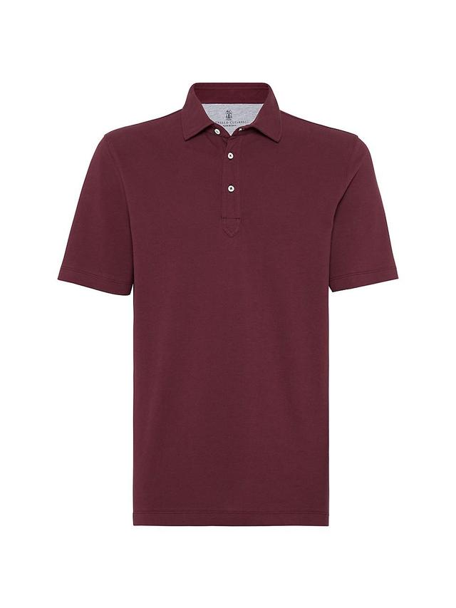 Mens Cotton Jersey Basic Fit Polo with Shirt Style Collar Product Image