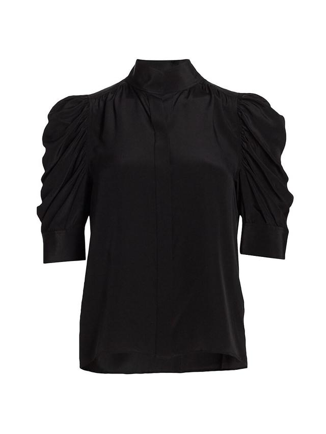 FRAME Gillian Puff Sleeve Silk Blouse Product Image