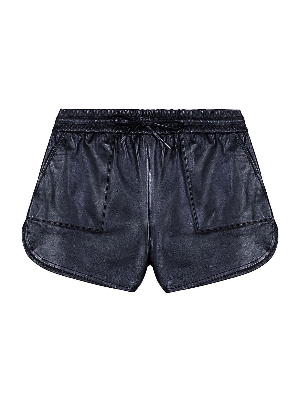 maje Ibox Drawstring Leather Shorts Product Image