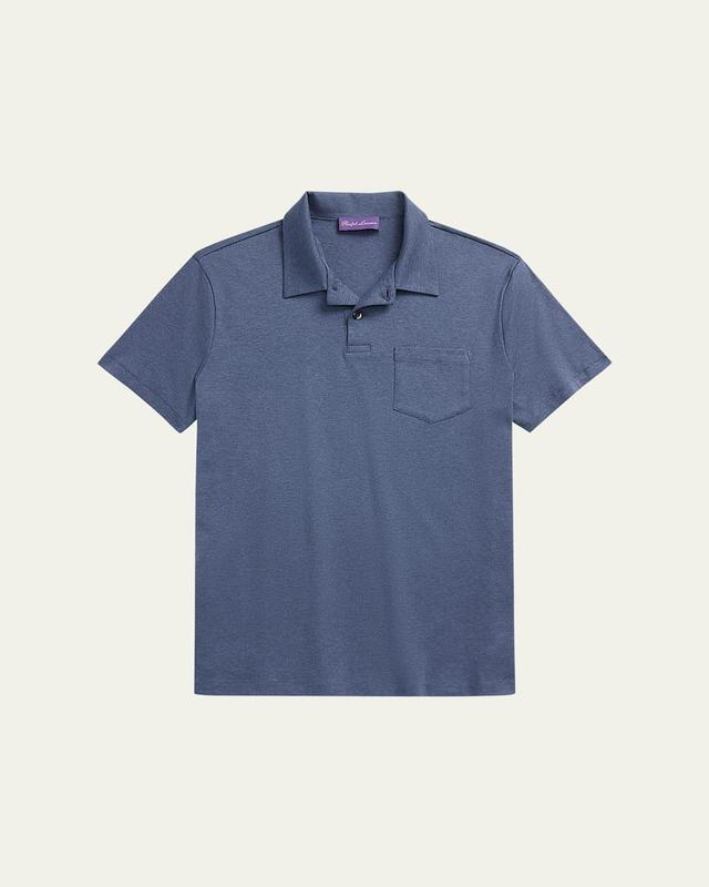 Mens Interlock Cotton Polo T-Shirt Product Image