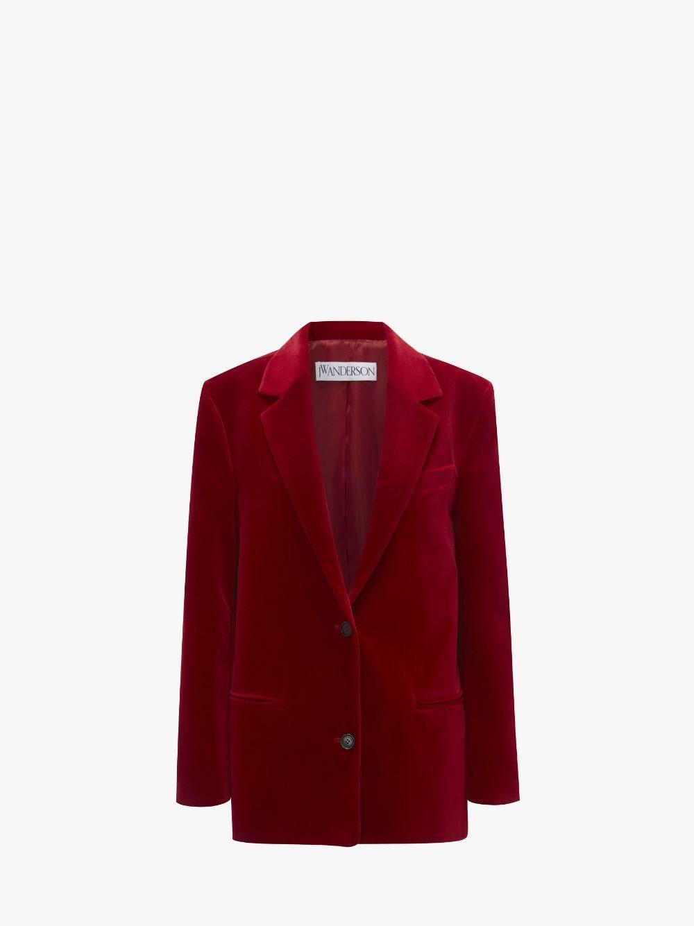 VELVET SINGLE BREASTED JACKET in red | JW Anderson US  Product Image