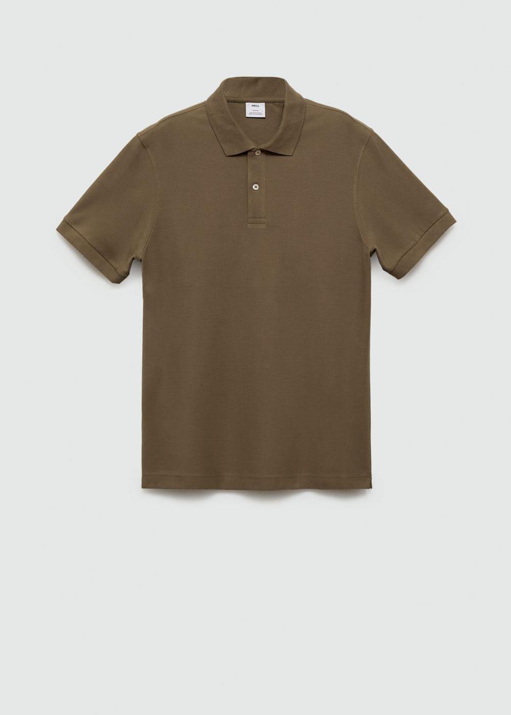 MANGO MAN - 100% cotton pique polo shirt olive greenMen Product Image