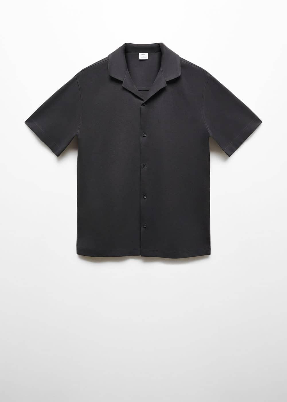 MANGO MAN - Short sleeved cotton shirt dark navyMen Product Image