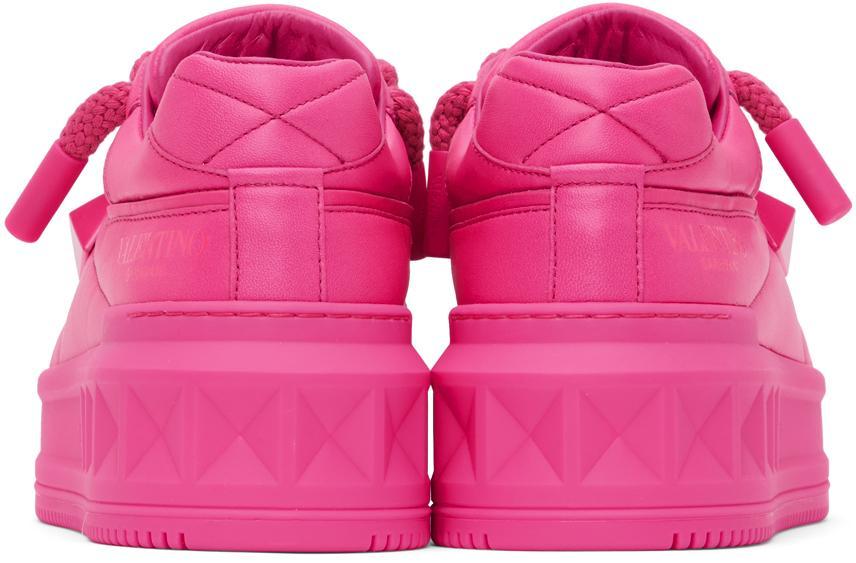 VALENTINO GARAVANI Pink One Stud Xl Sneakers In Uwt Pink Pp Product Image