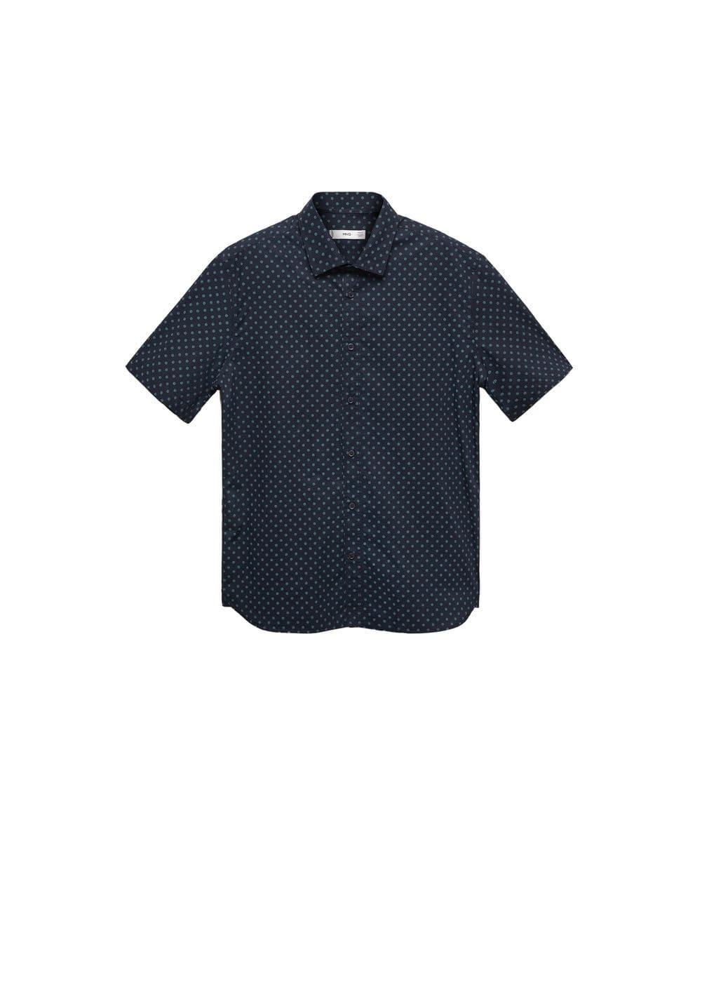 MANGO MAN - 100% cotton short-sleeved floral shirt navyMen Product Image