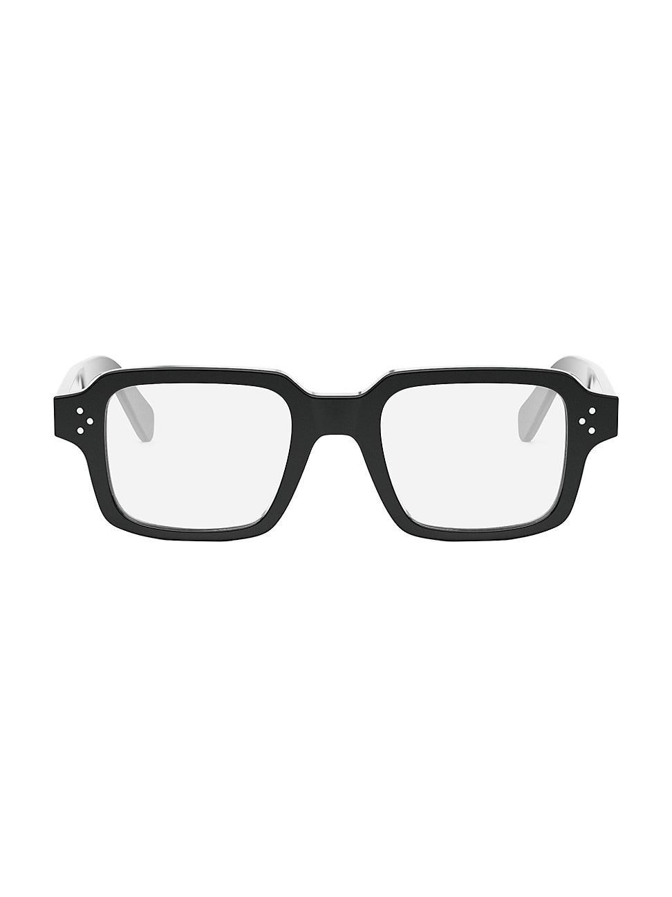 Womens Bold 3 Dots 49MM Rectangular Eyeglasses Product Image