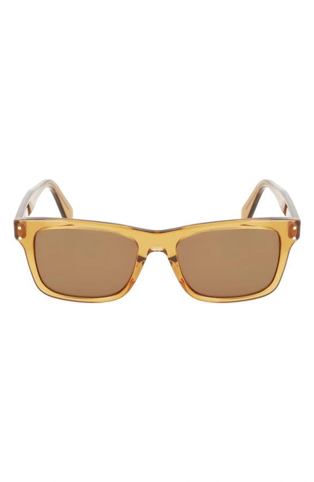 FERRAGAMO Gancini 54mm Rectangular Sunglasses In Transparent Caramel Product Image