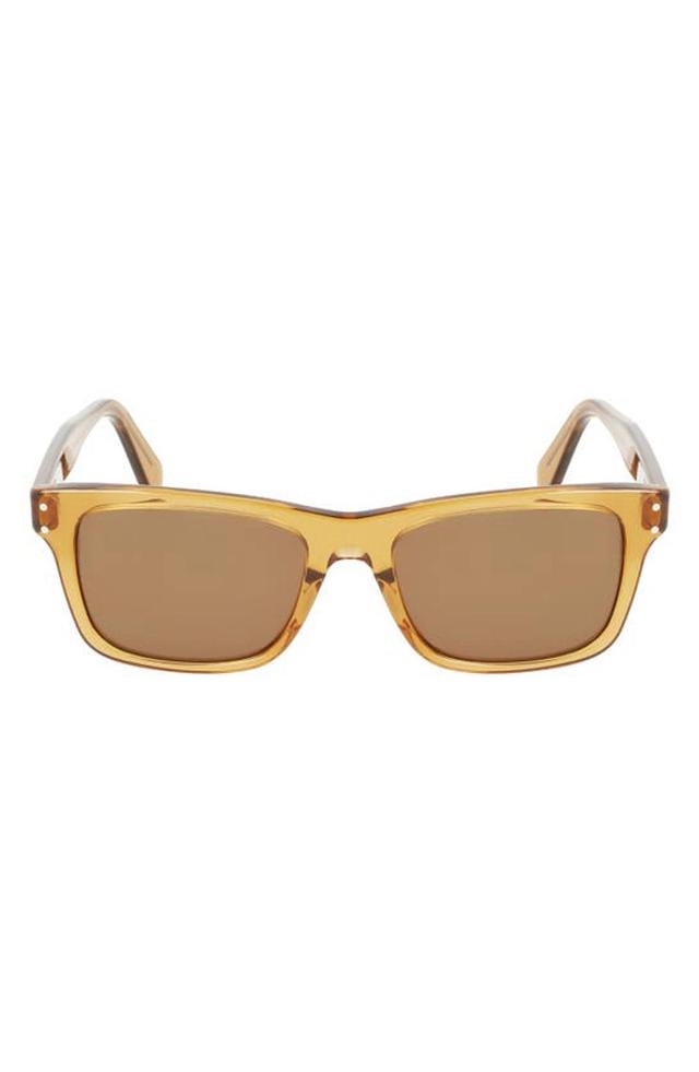 FERRAGAMO Gancini 54mm Rectangular Sunglasses In Transparent Caramel Product Image