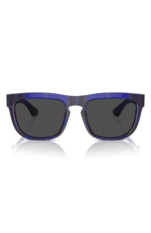 BURBERRY 56mm Square Sunglasses In Blue Product Image