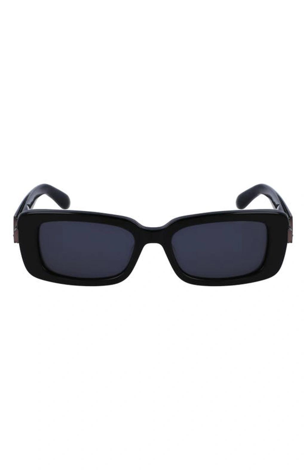 FERRAGAMO Gancini Evolution 52mm Rectangular Sunglasses In Black Product Image