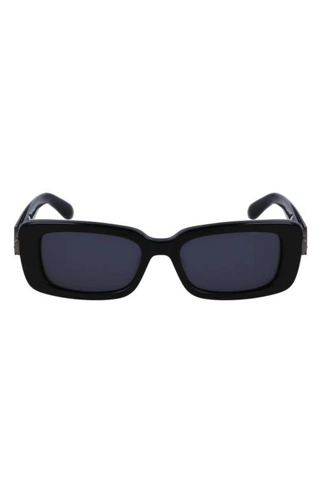 FERRAGAMO Gancini Evolution 52mm Rectangular Sunglasses In Black Product Image