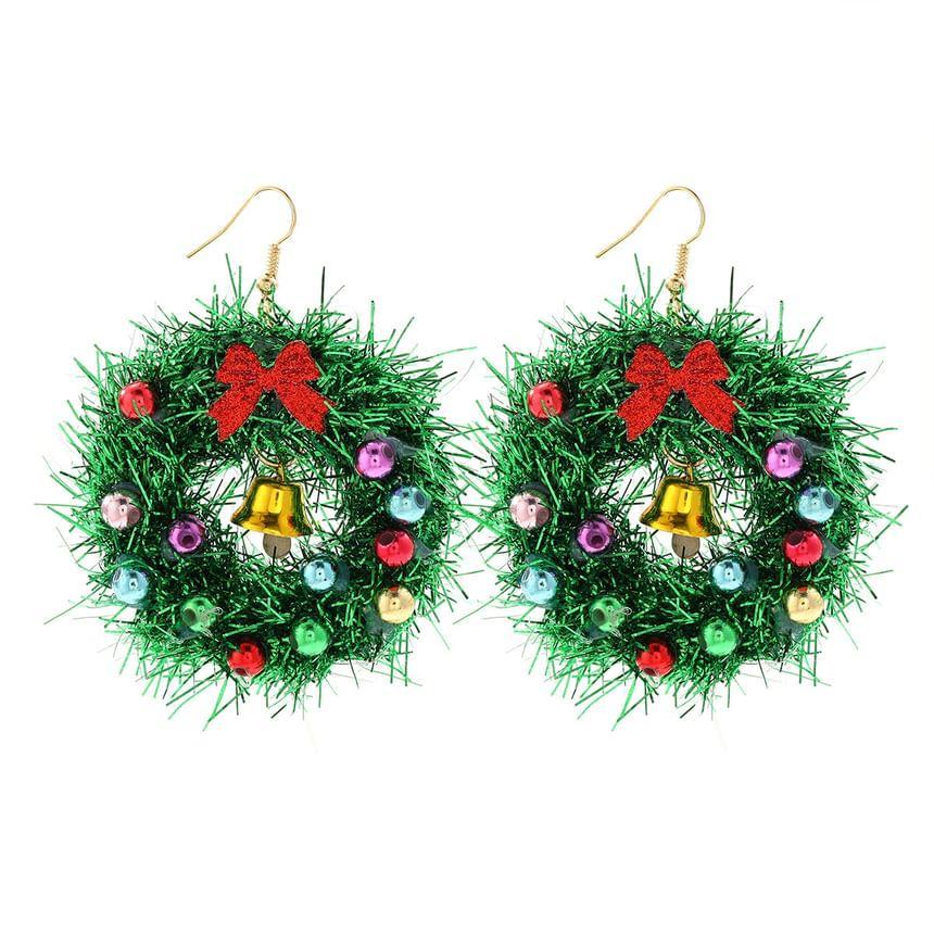 Christmas Wreath Hoop Earring Product Image