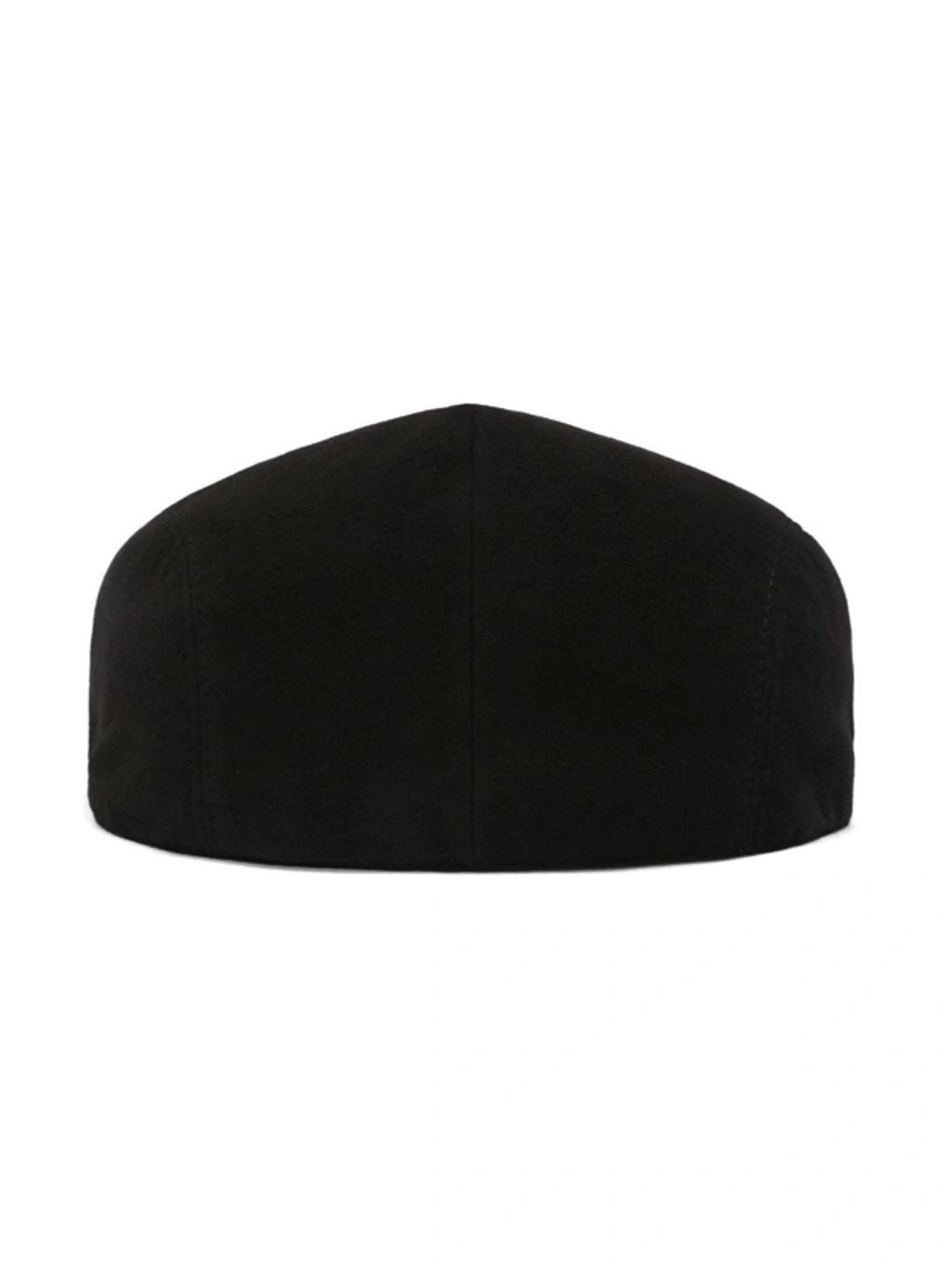 Stretch Cotton Gabardine Flat Cap In Black Product Image