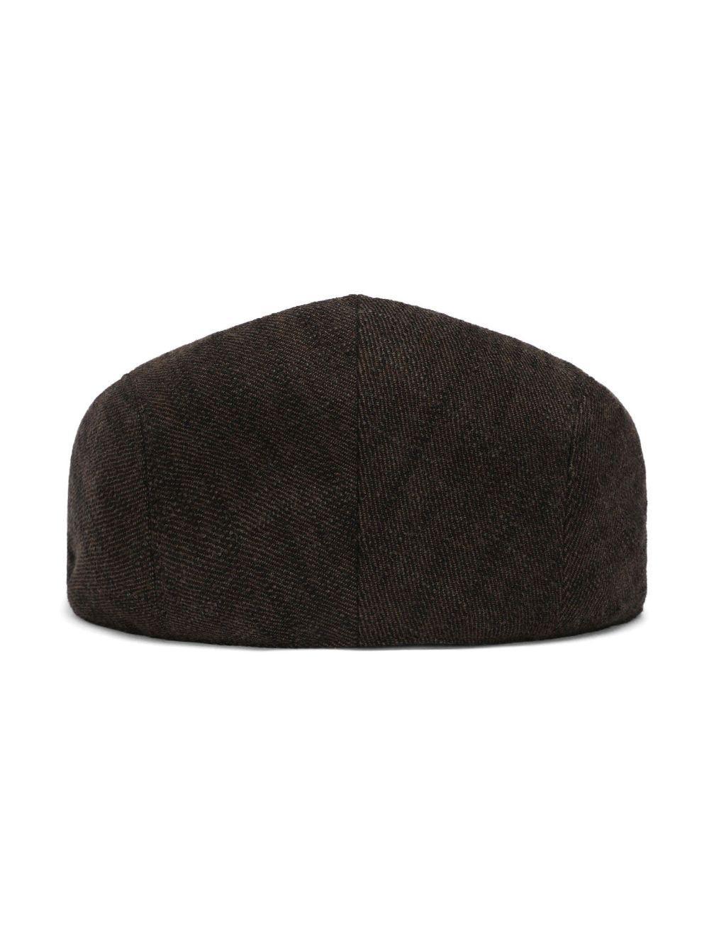 Mélange-effect Flat Cap In Brown Product Image