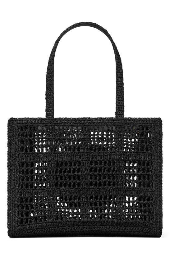 TORY BURCH Ella Small Hand Crochet Tote In Black Product Image