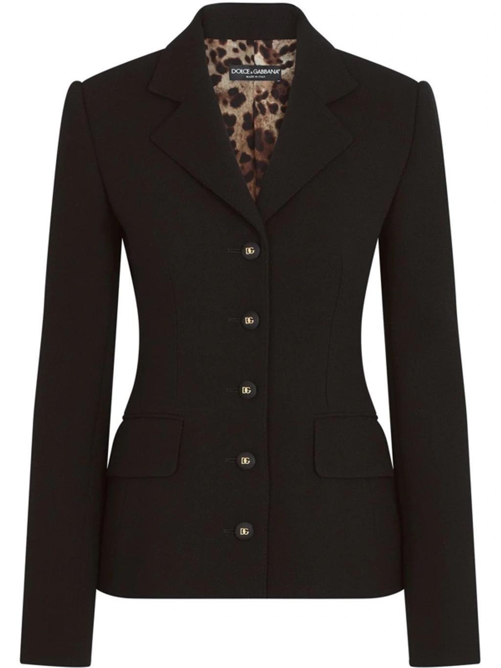 Button-front Blazer In Black Product Image