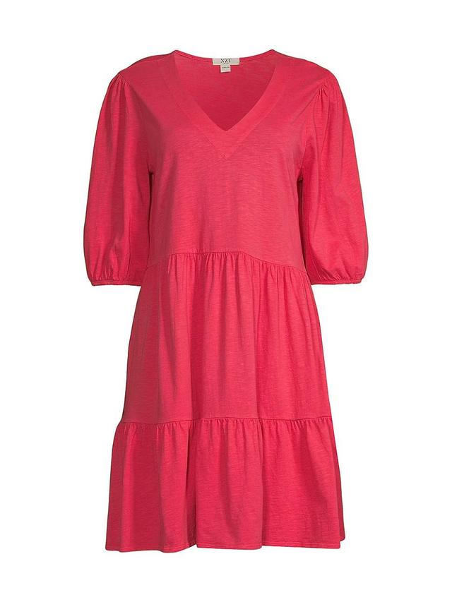 Womens Shirred Seam V-Neck Dress Product Image